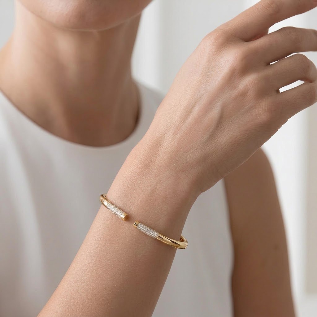 Slim Pave Bar Bangle