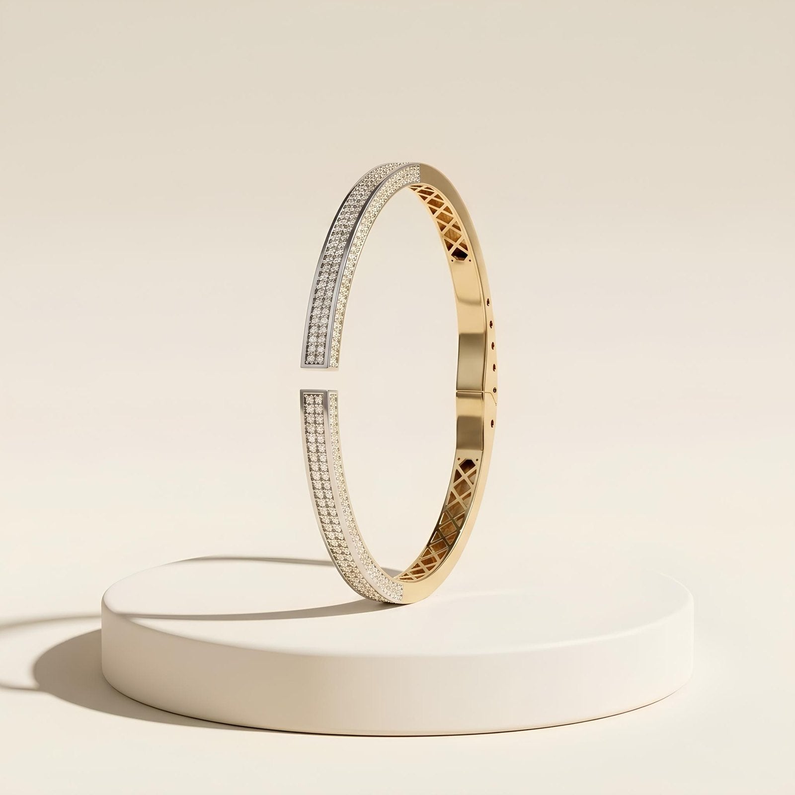 Double Row Pave Zircon Bangle