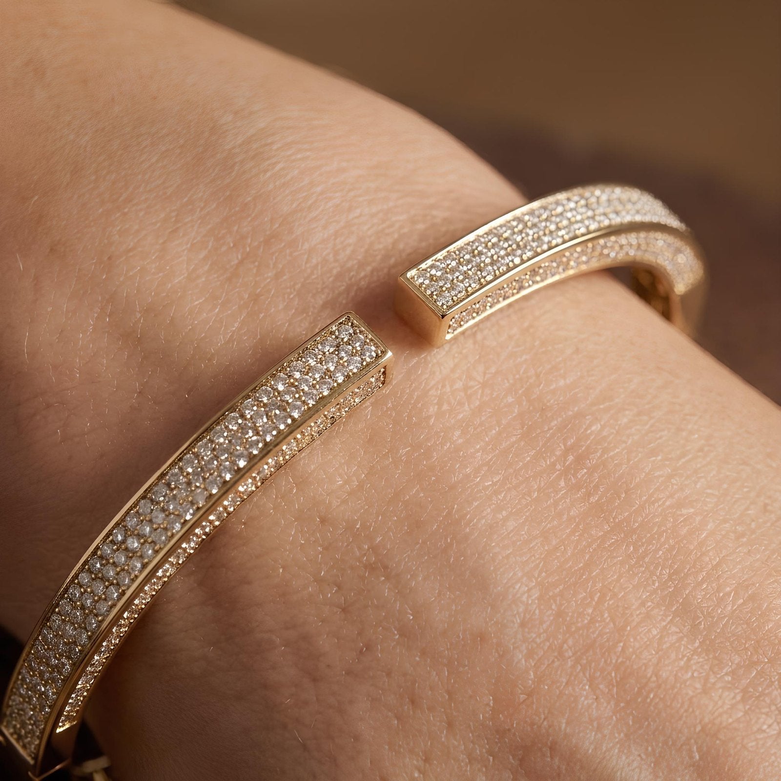 Double Row Pave Zircon Bangle
