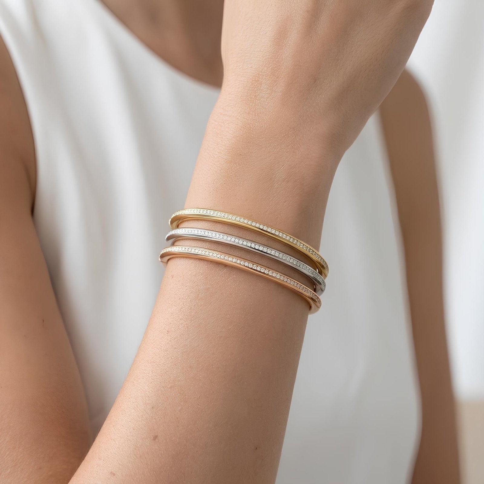 Pave Zircon Slim Bangle