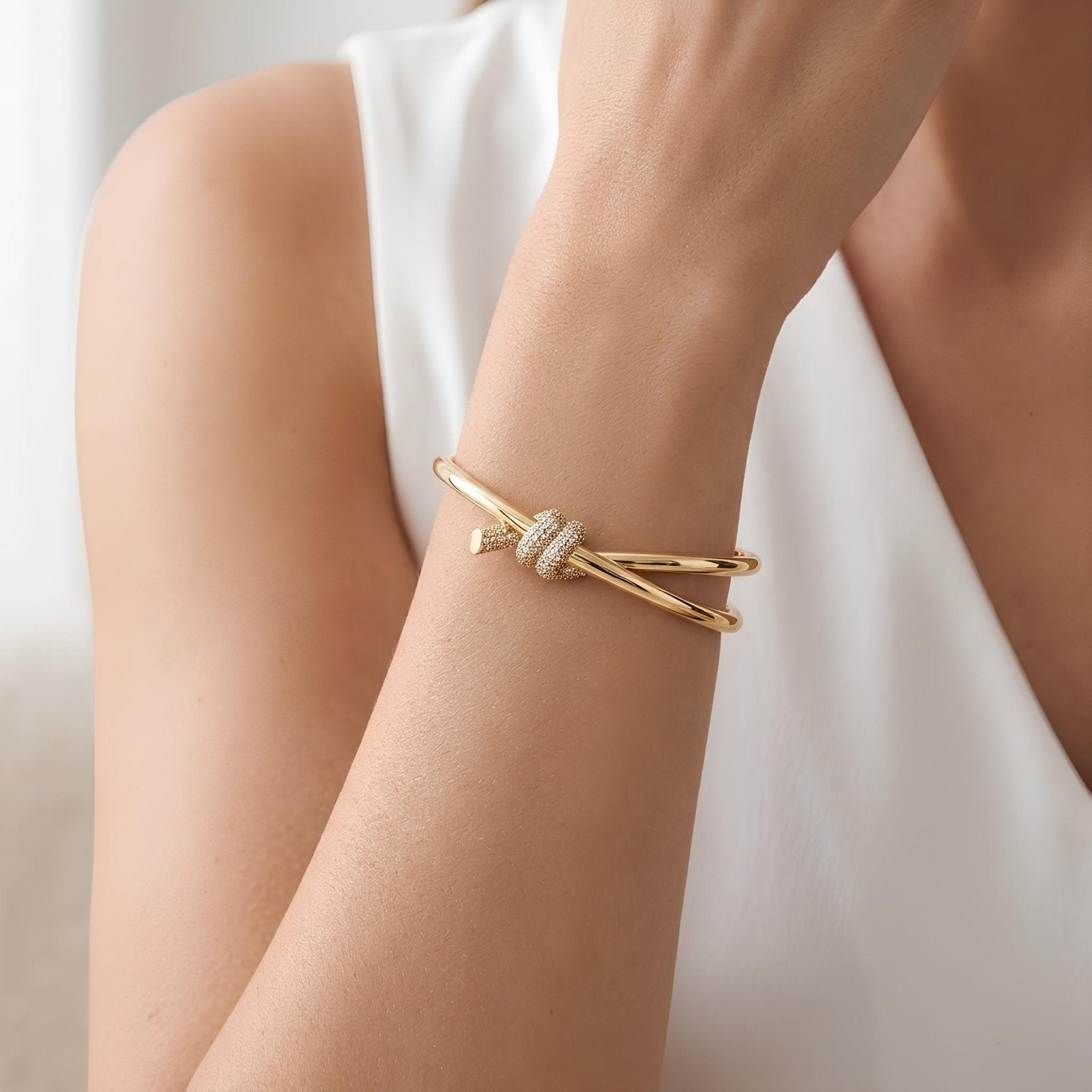 Pave Knot Bangle