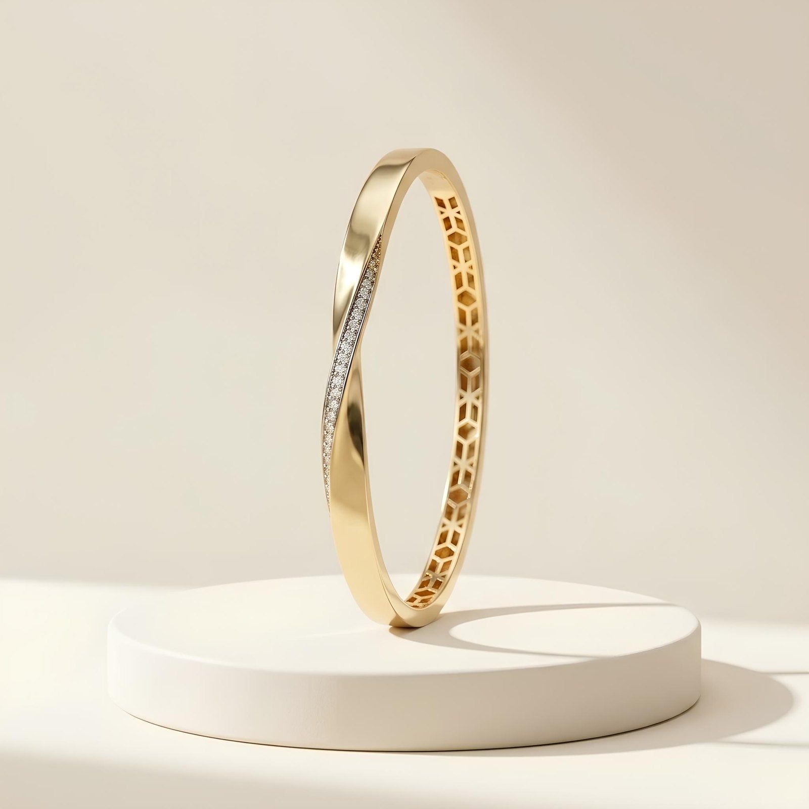 Twisted Pave Crossover Bangle