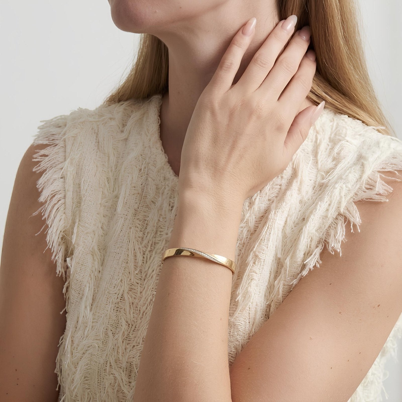 Twisted Pave Crossover Bangle