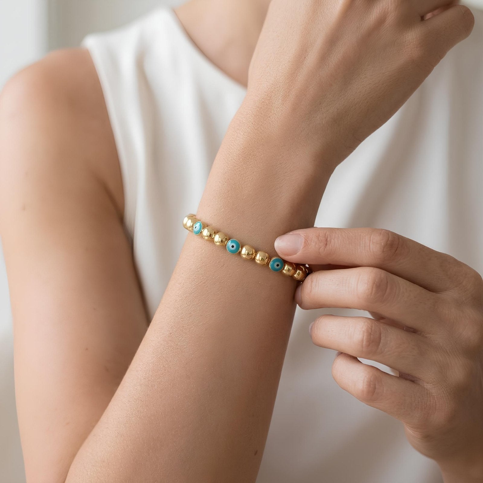 Evil Eye Bead Bracelet