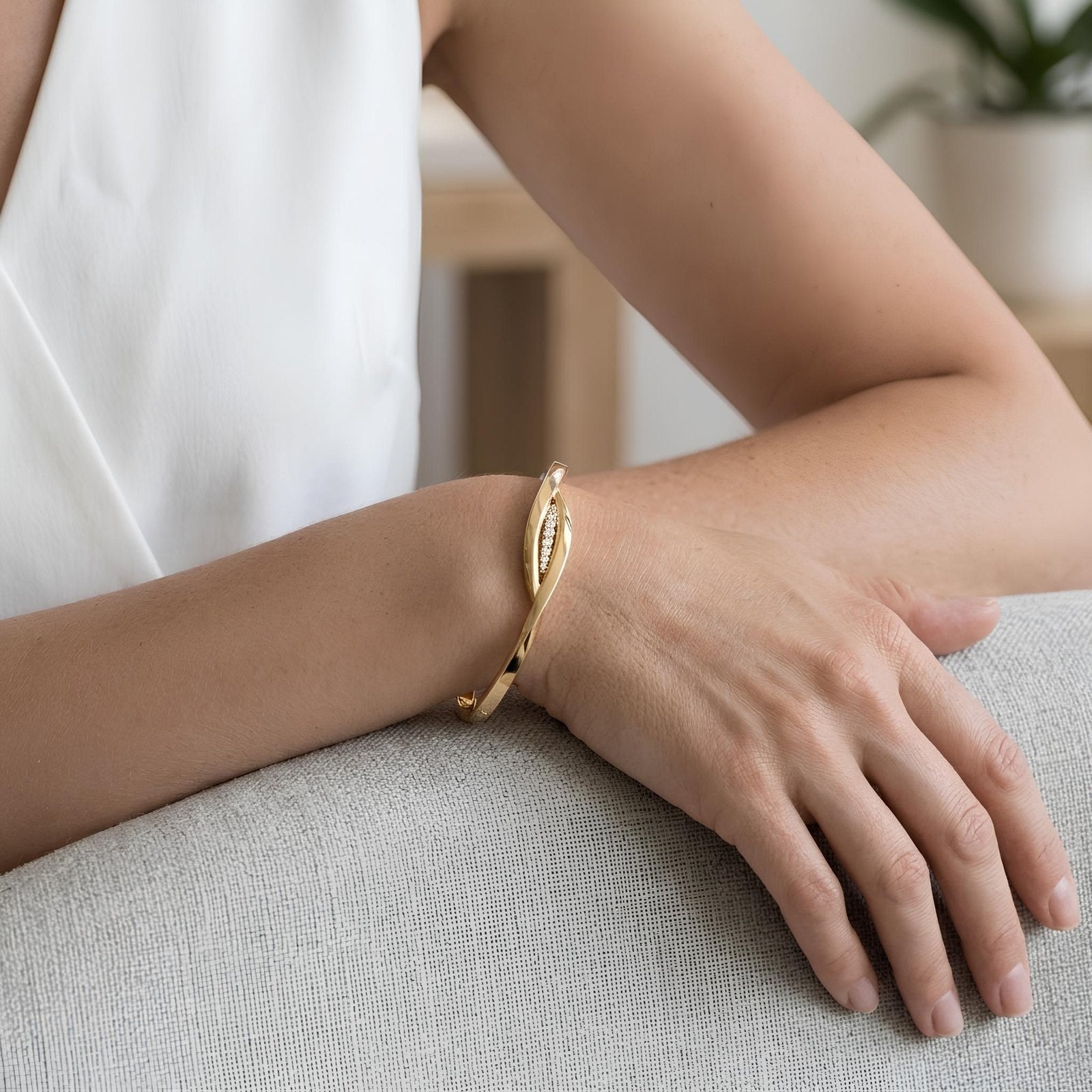 Twisted Marquise Bangle