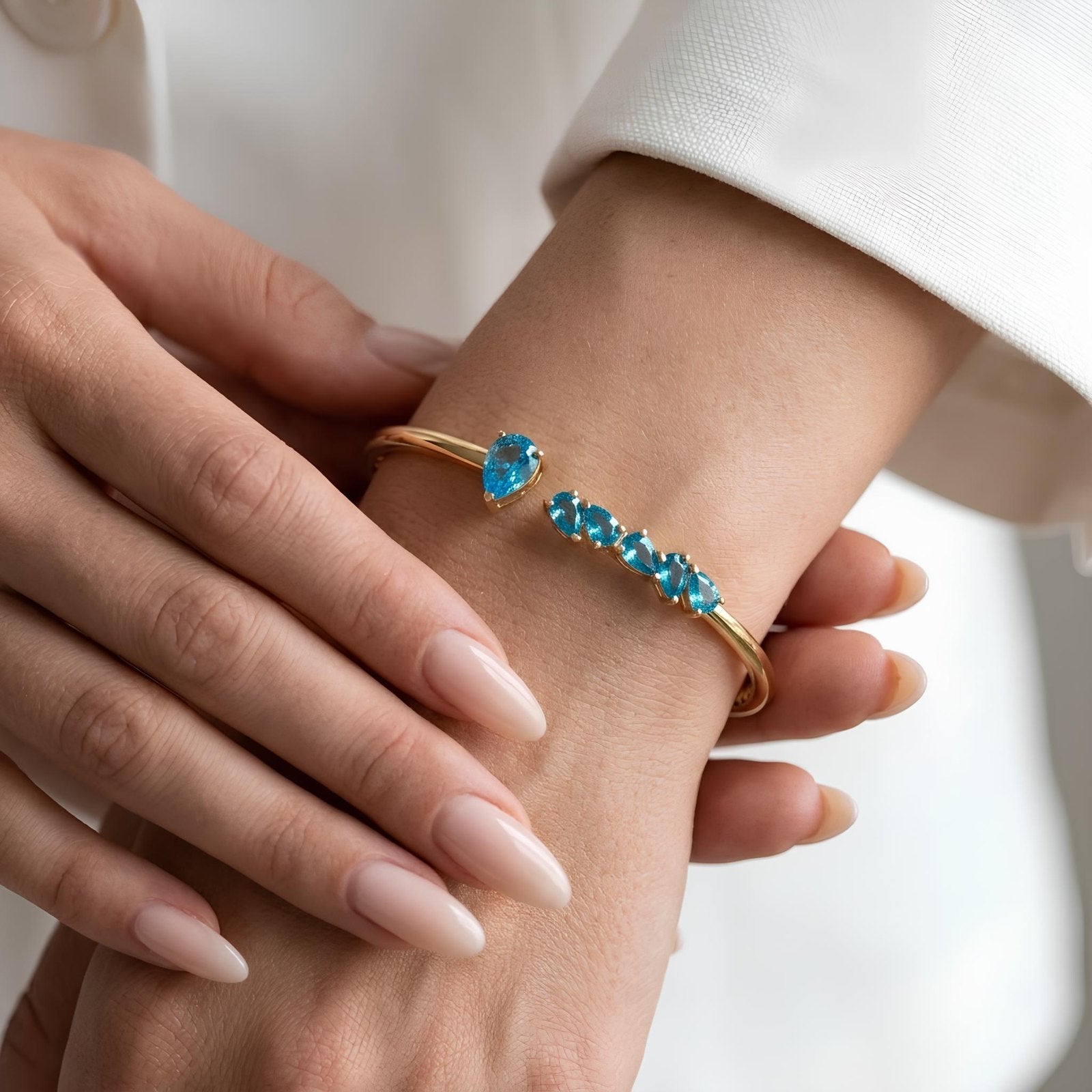 Blue Topaz Cluster Cuff