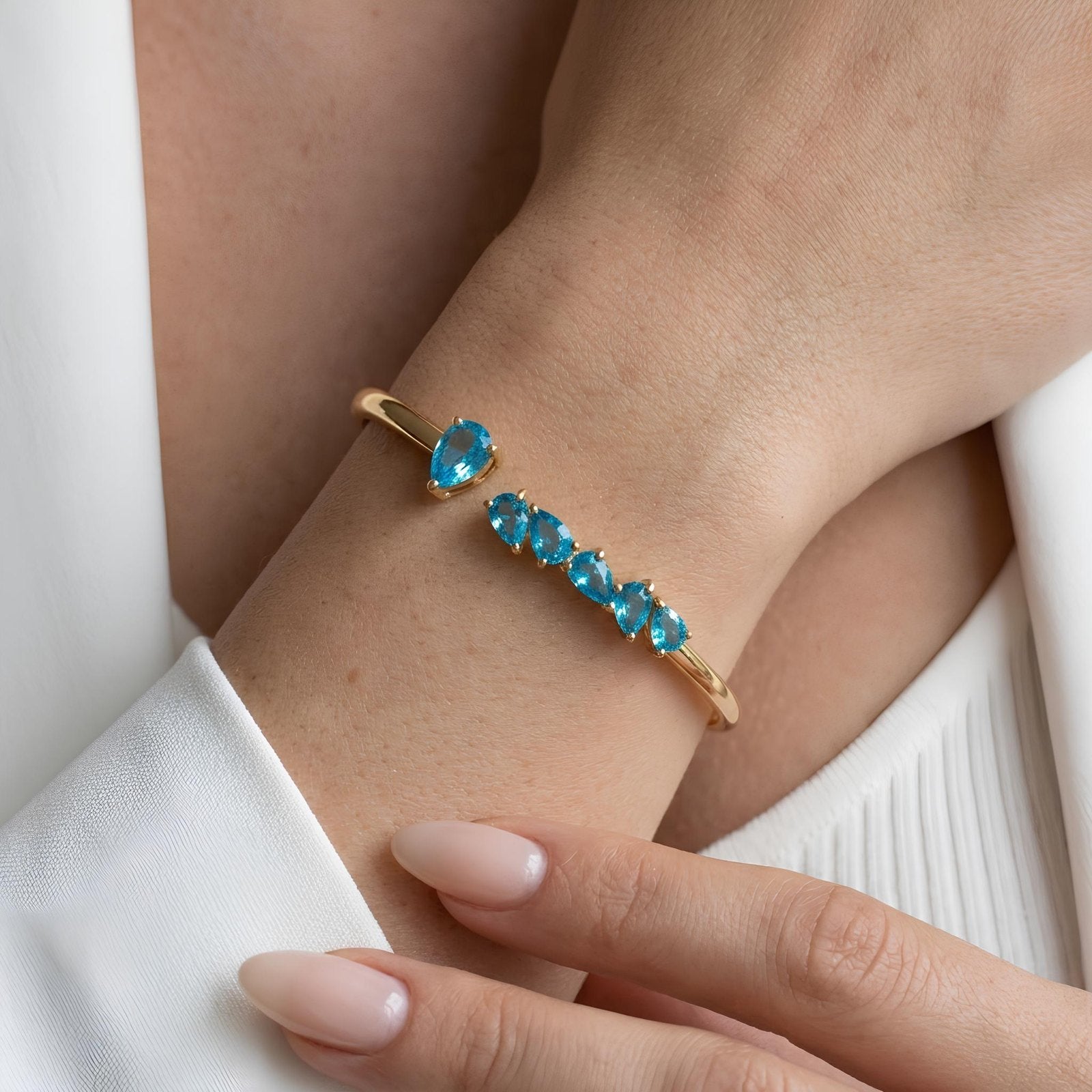 Blue Topaz Cluster Cuff