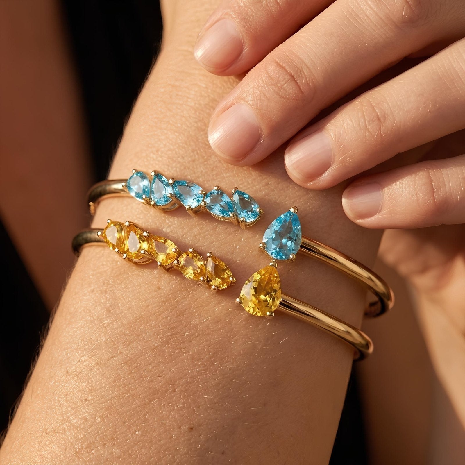 Blue Topaz Cluster Cuff