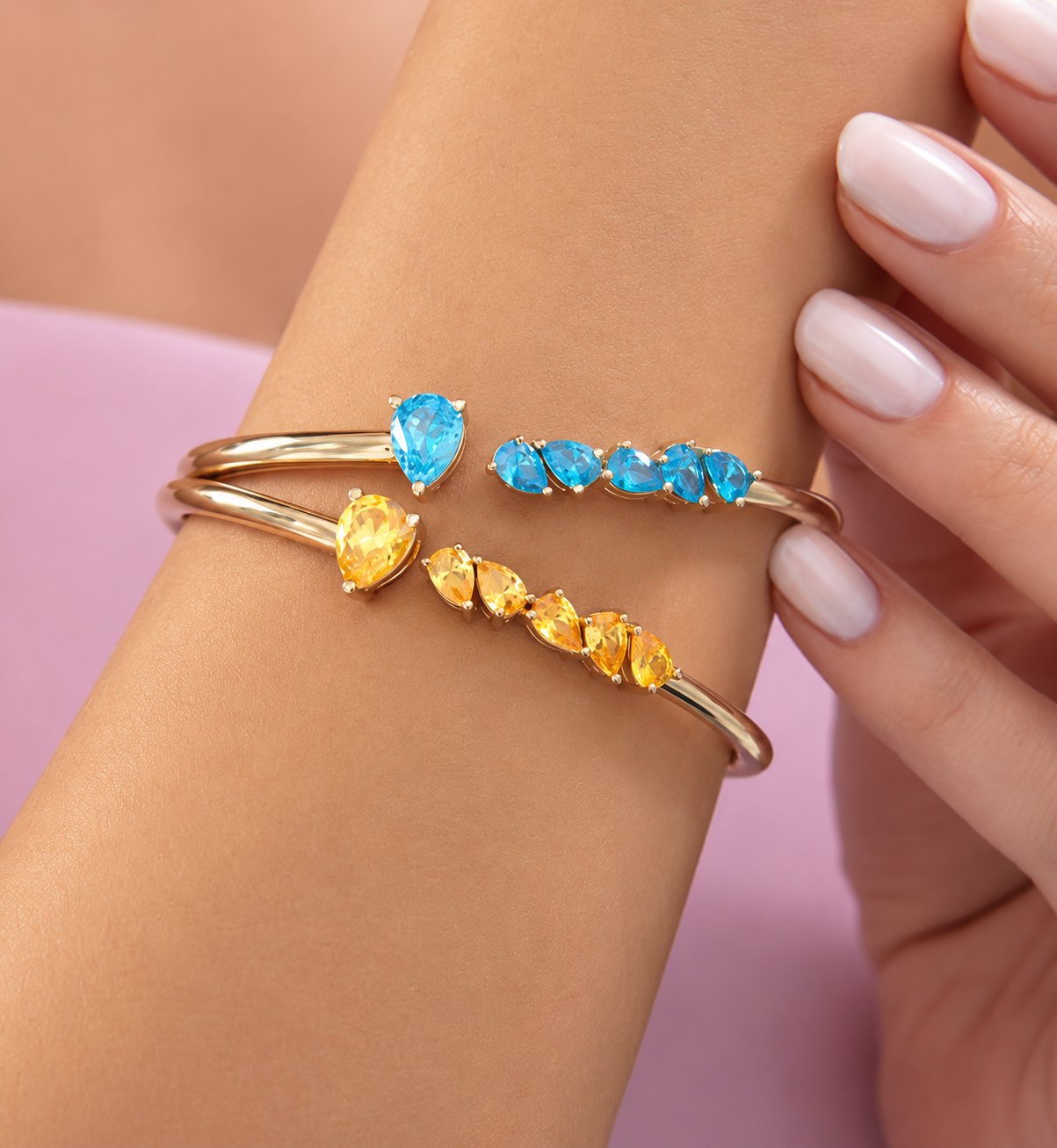 Blue Topaz Cluster Cuff