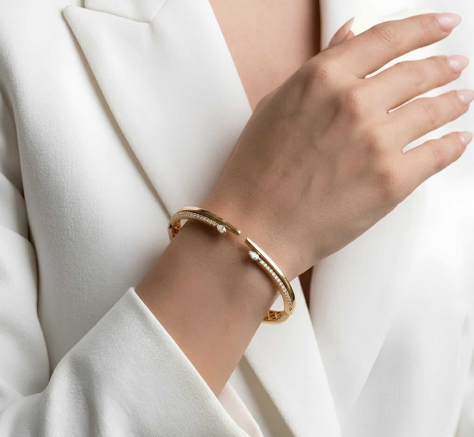 Pave Pear Cuff