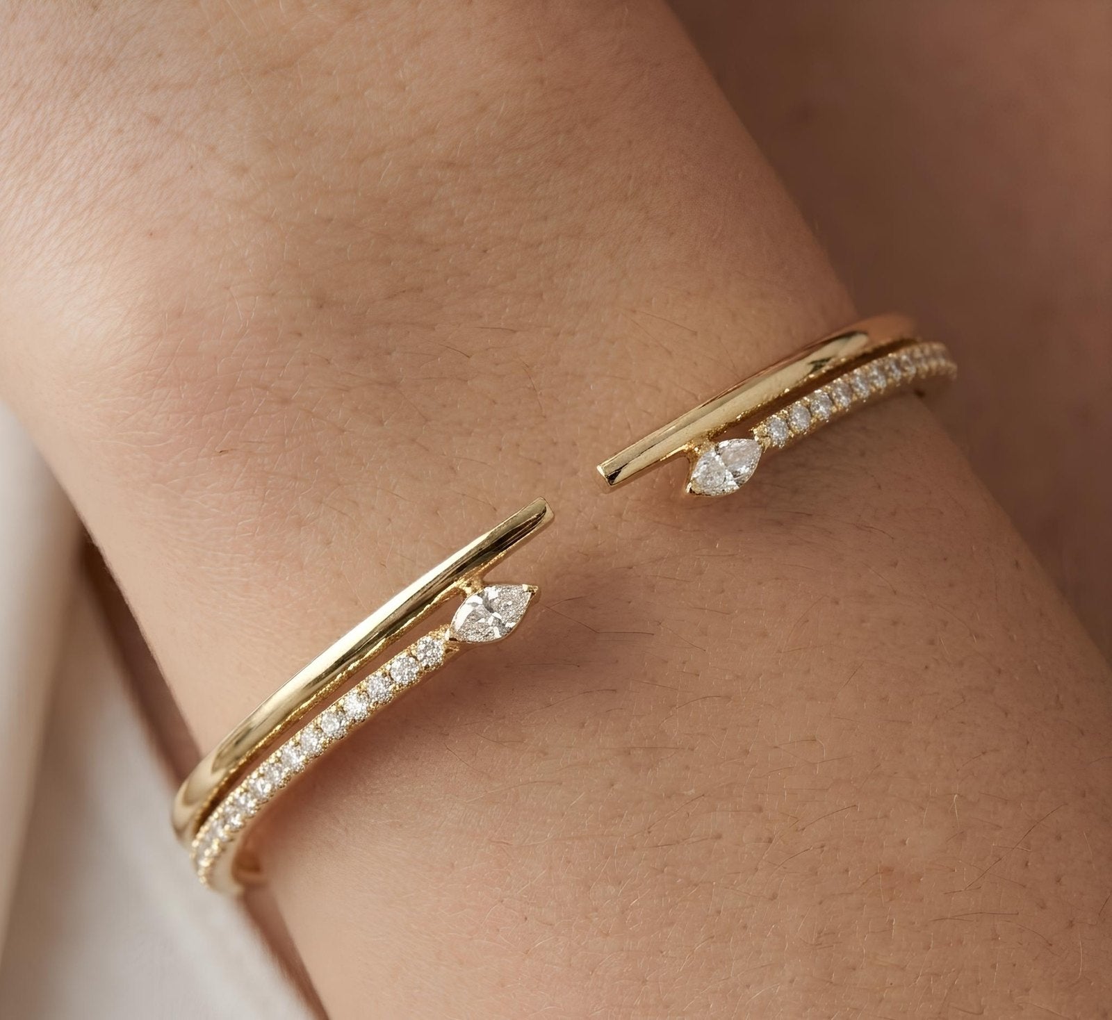Pave Pear Cuff