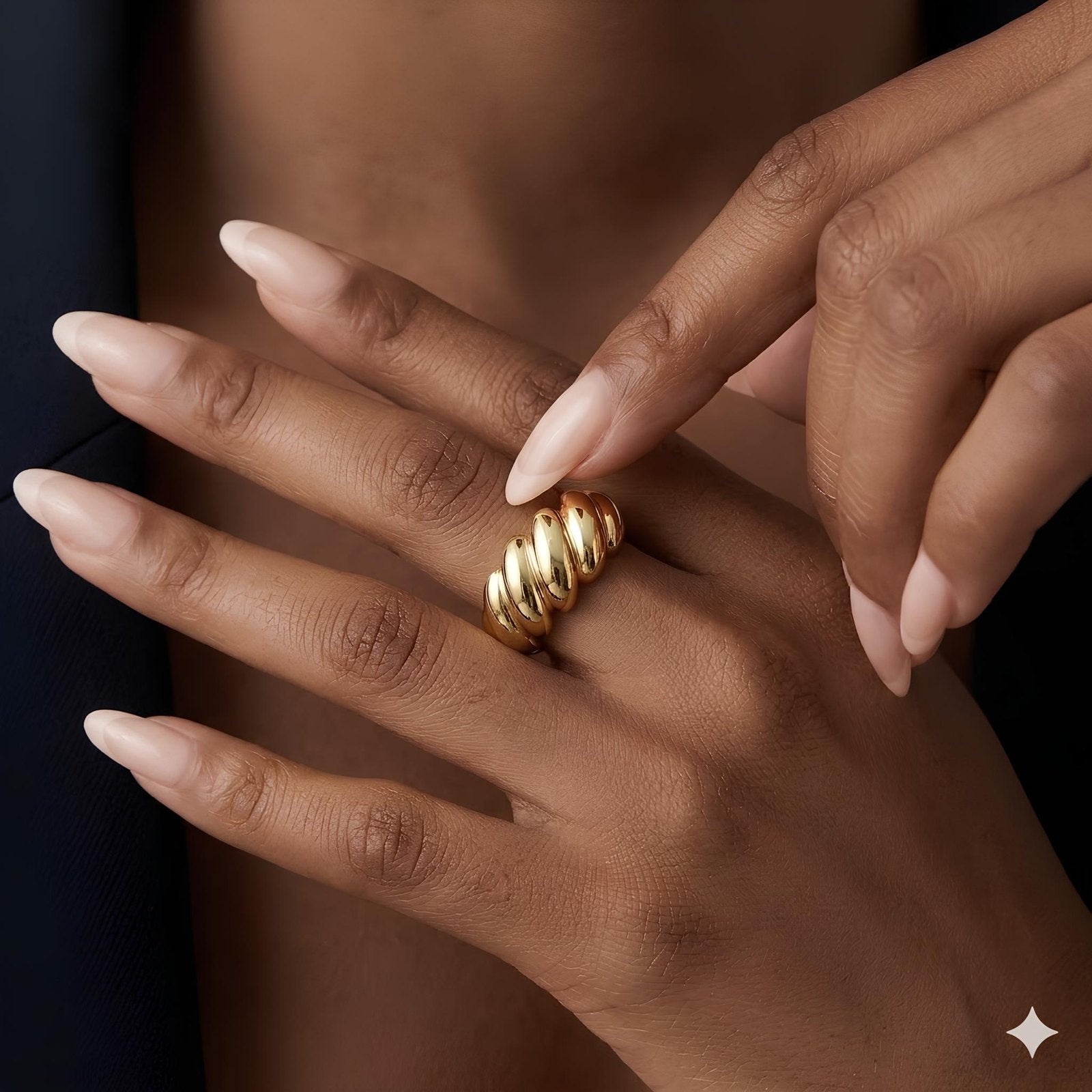 Wide Croissant Ring