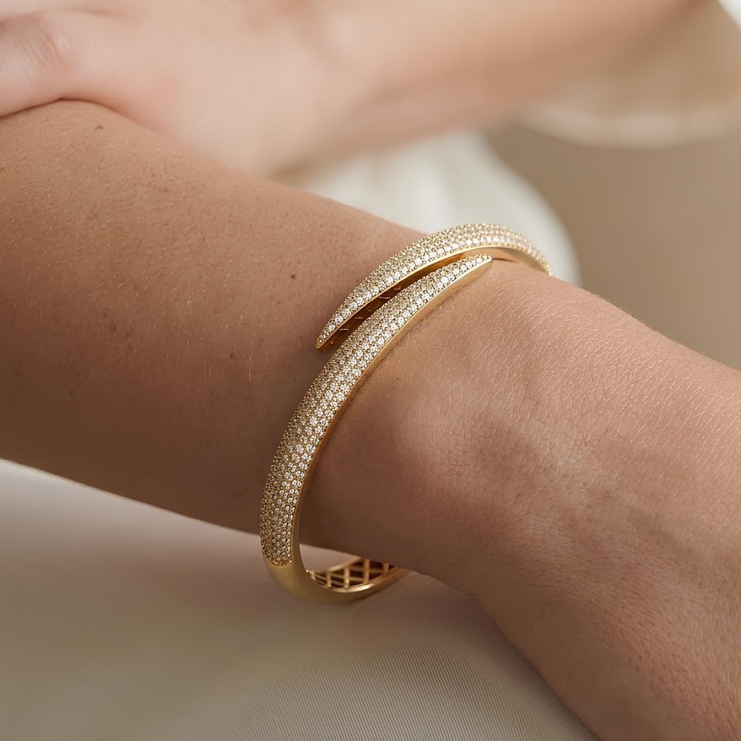 Pave Crossover Cuff