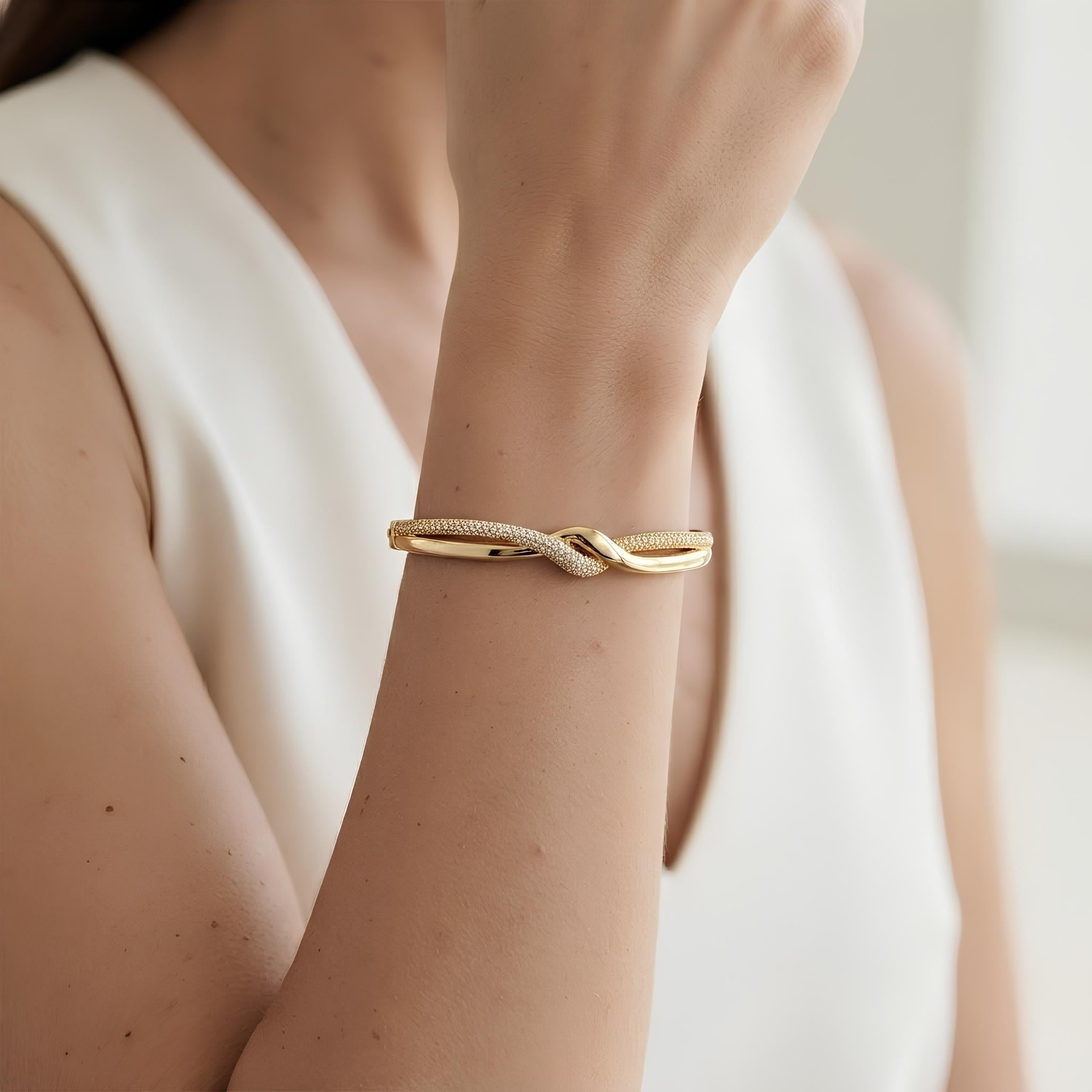 Twisted Pave Bangle
