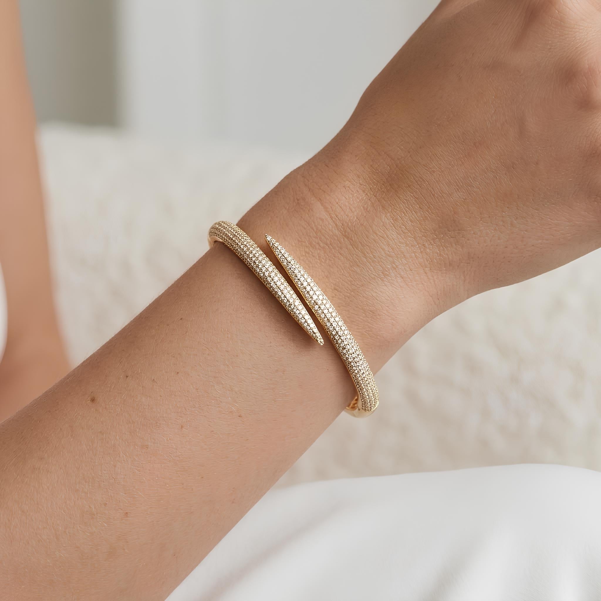 Pave Crossover Cuff