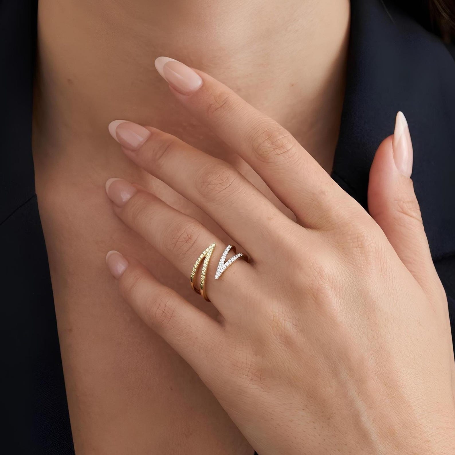 Open Chevron Ring