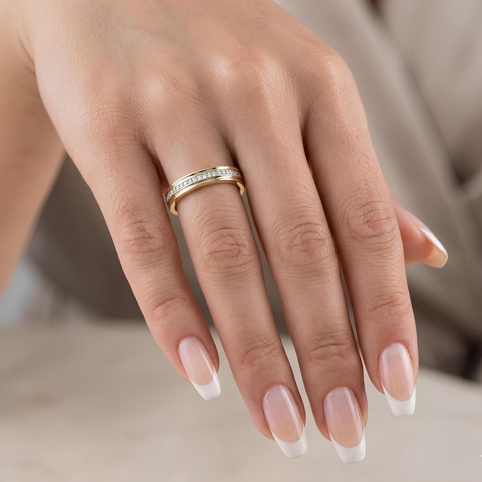 Inlaid Pave Band