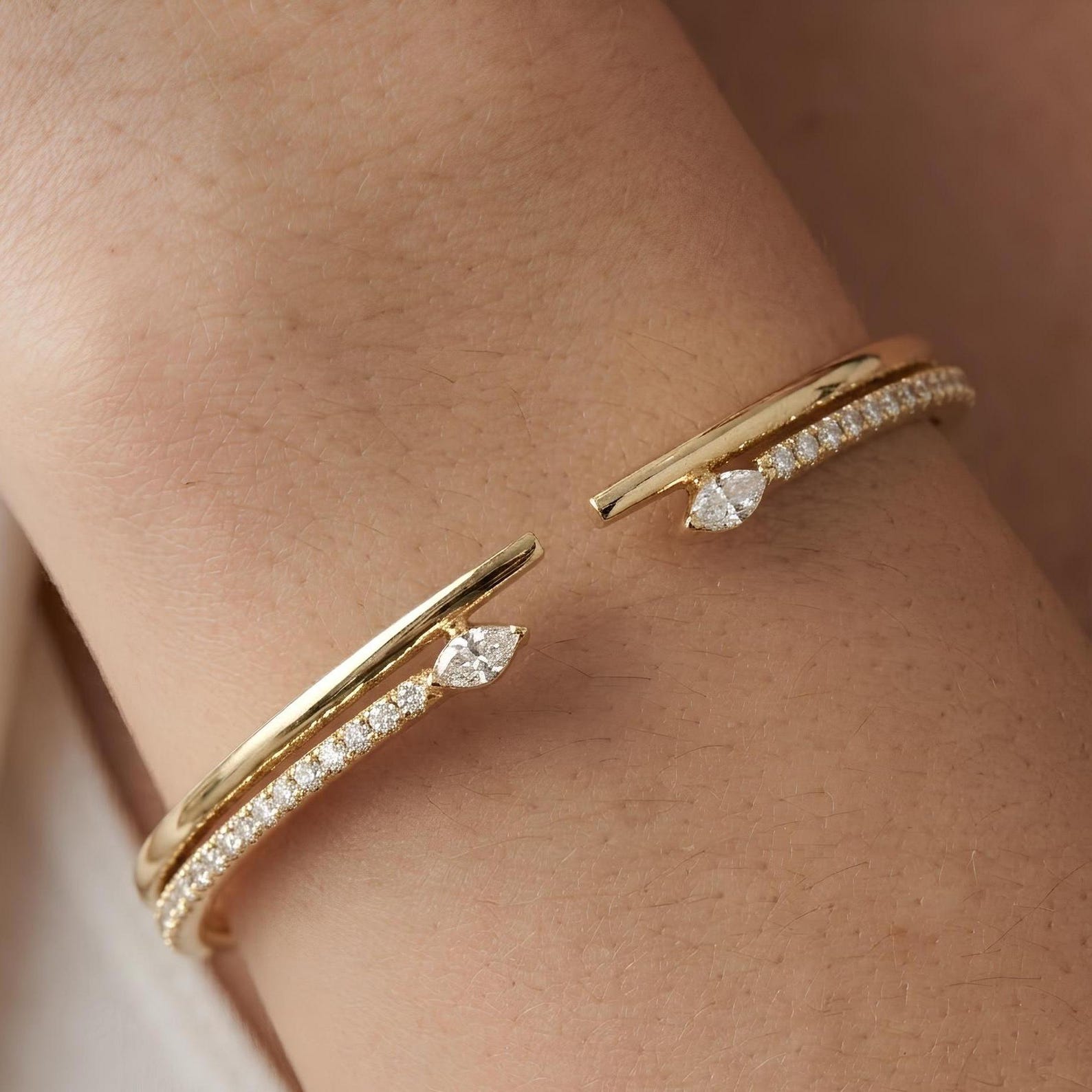 Pave Pear Bangle