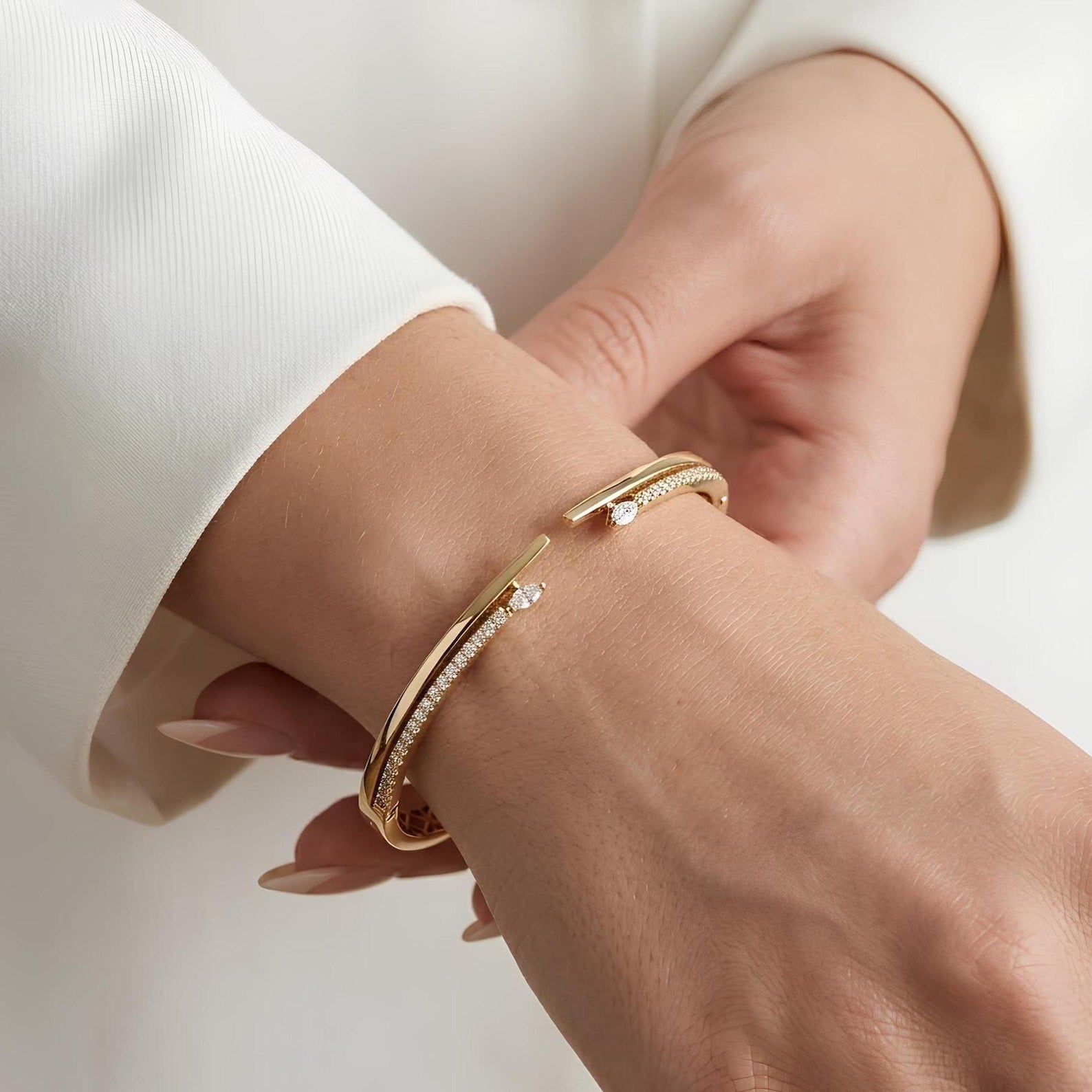 Pave Pear Bangle
