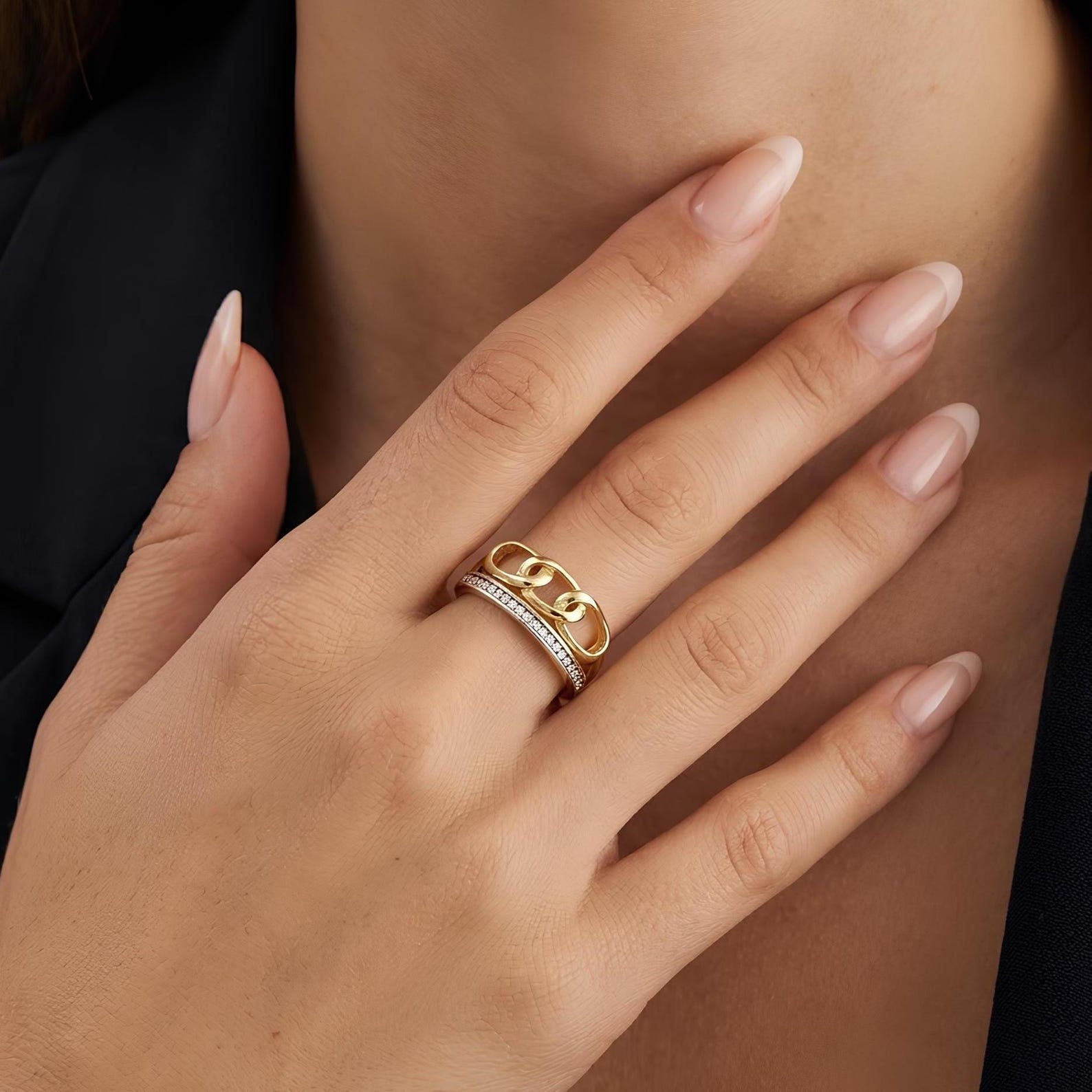 Chain Pave Ring