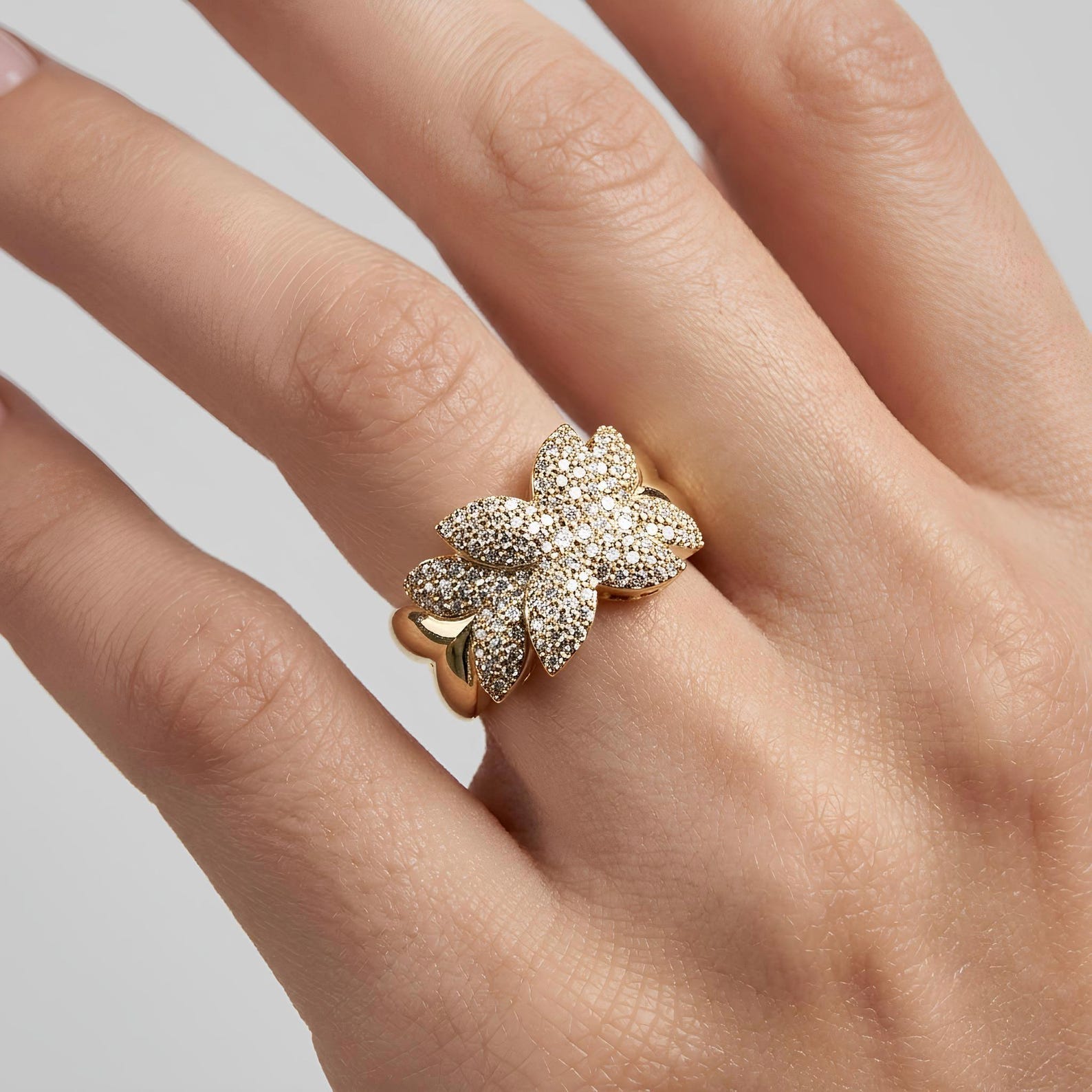 Pave Flower Ring