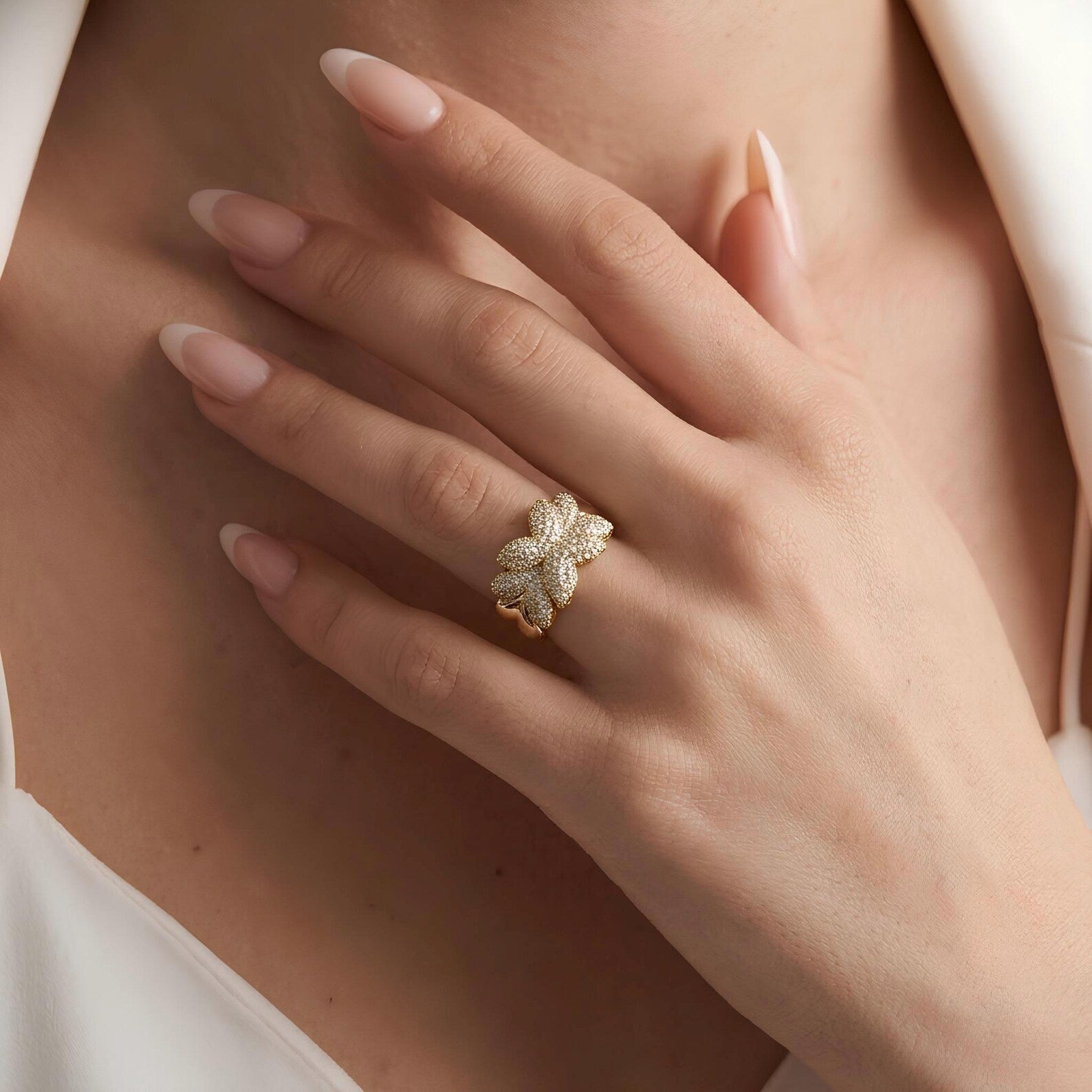Pave Flower Ring