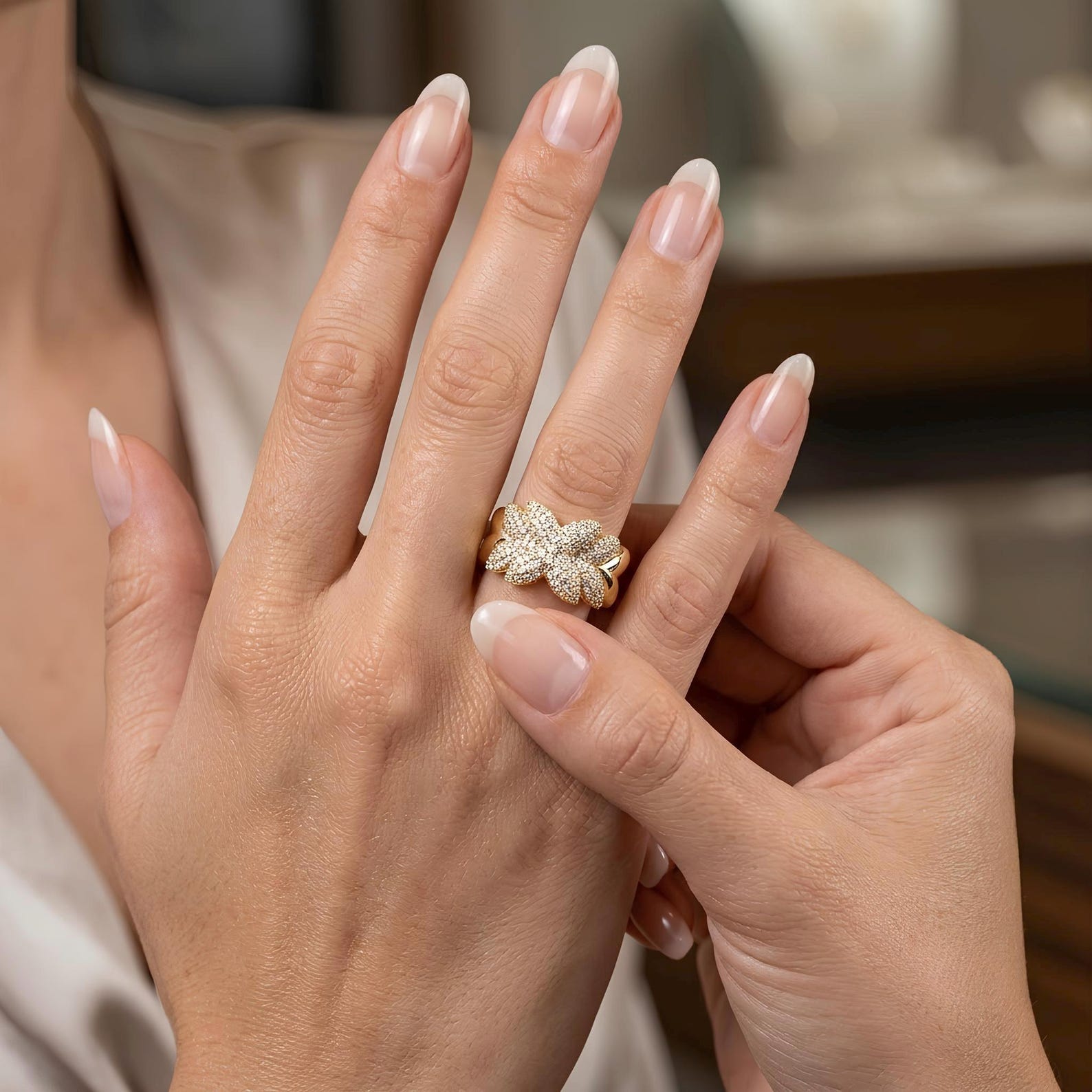Pave Flower Ring