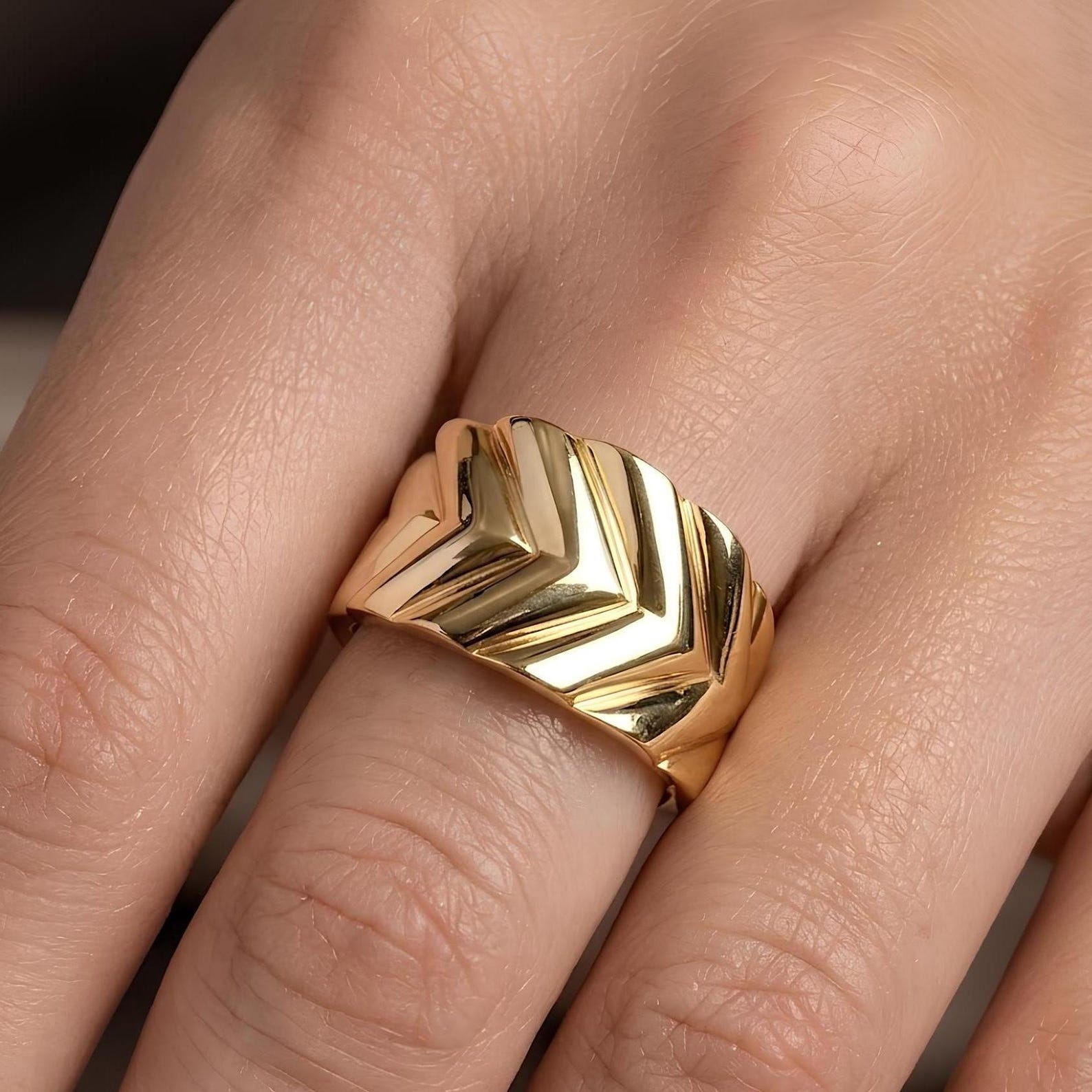 Chevron Dome Ring