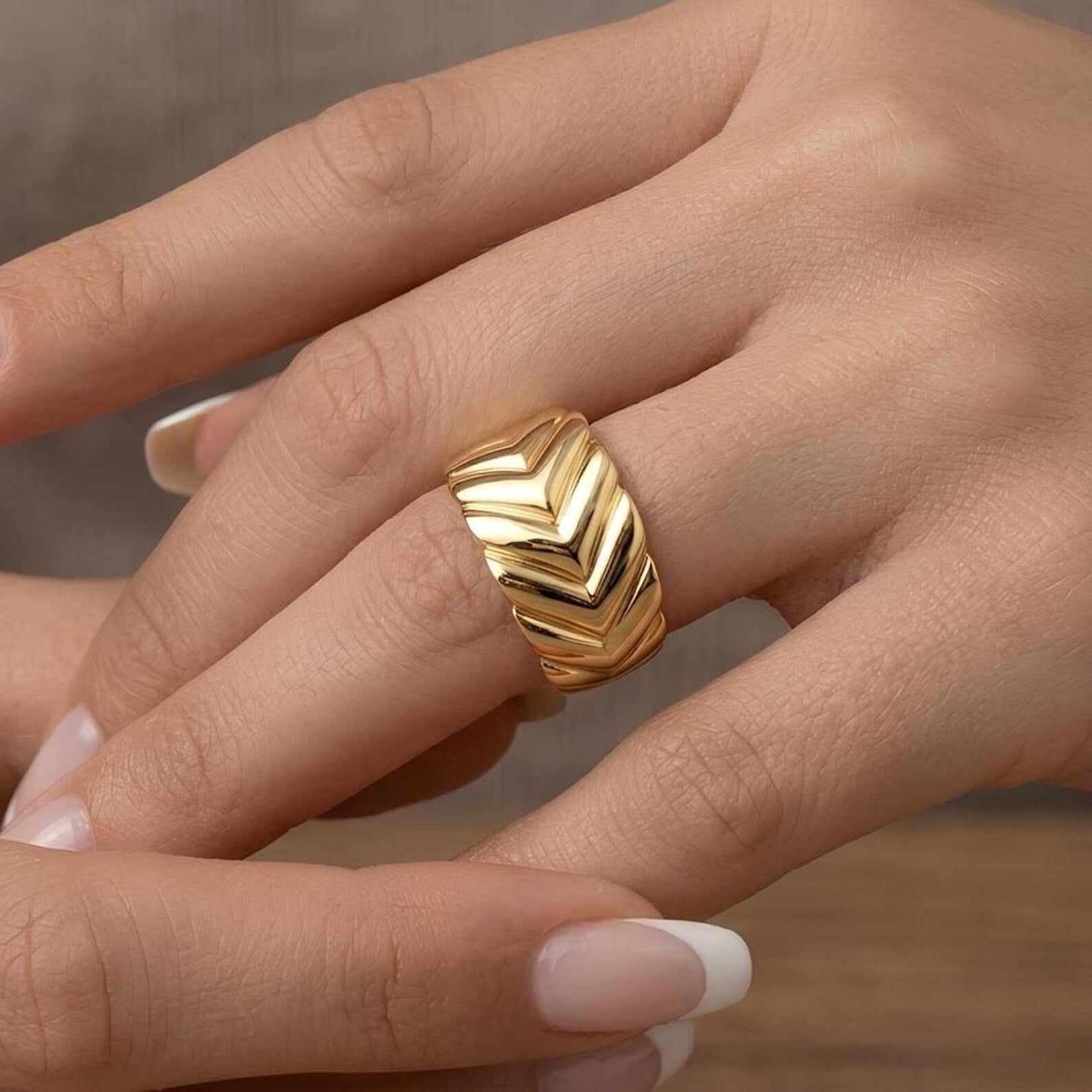 Chevron Dome Ring