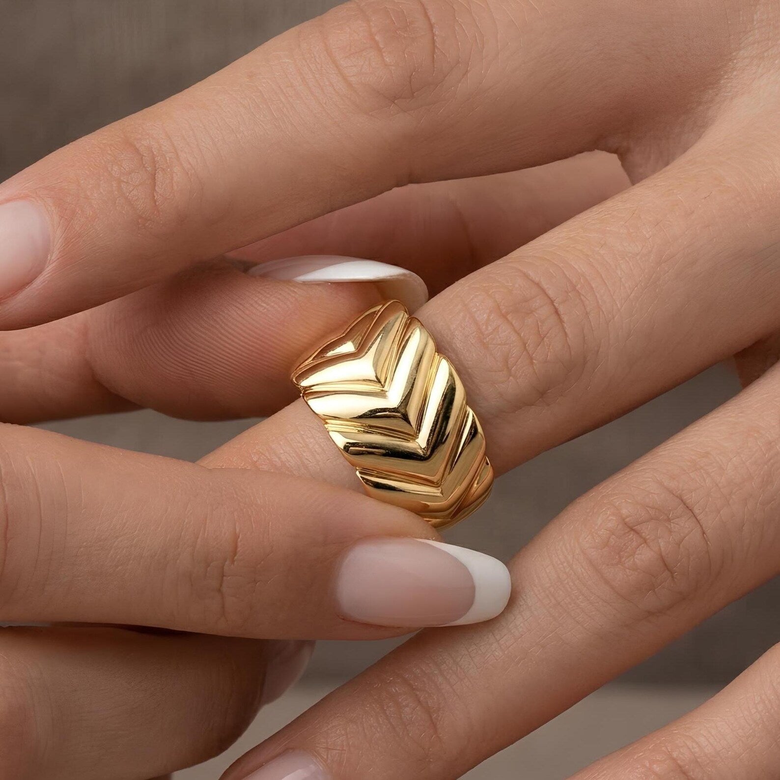 Chevron Dome Ring