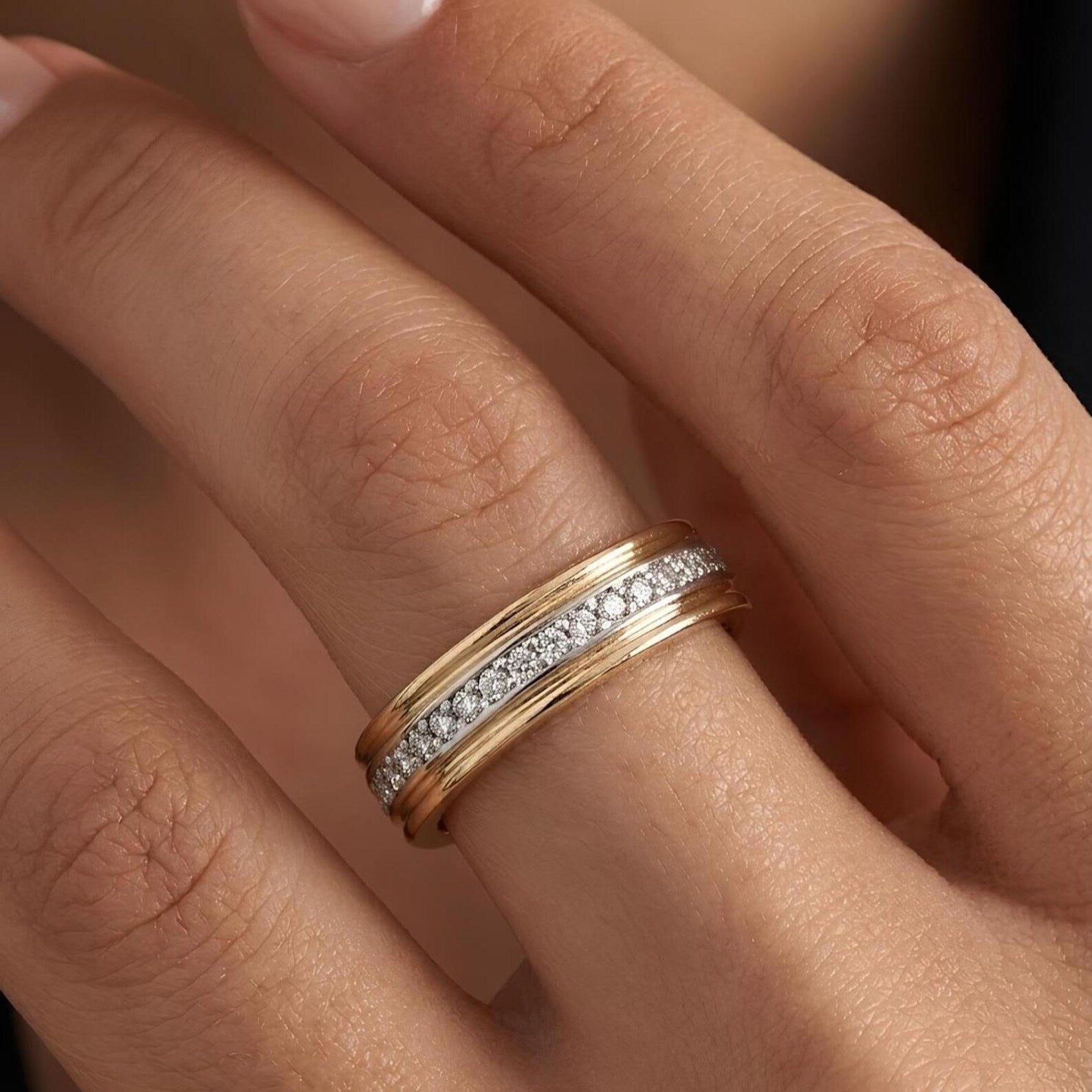 Inlaid Pave Band