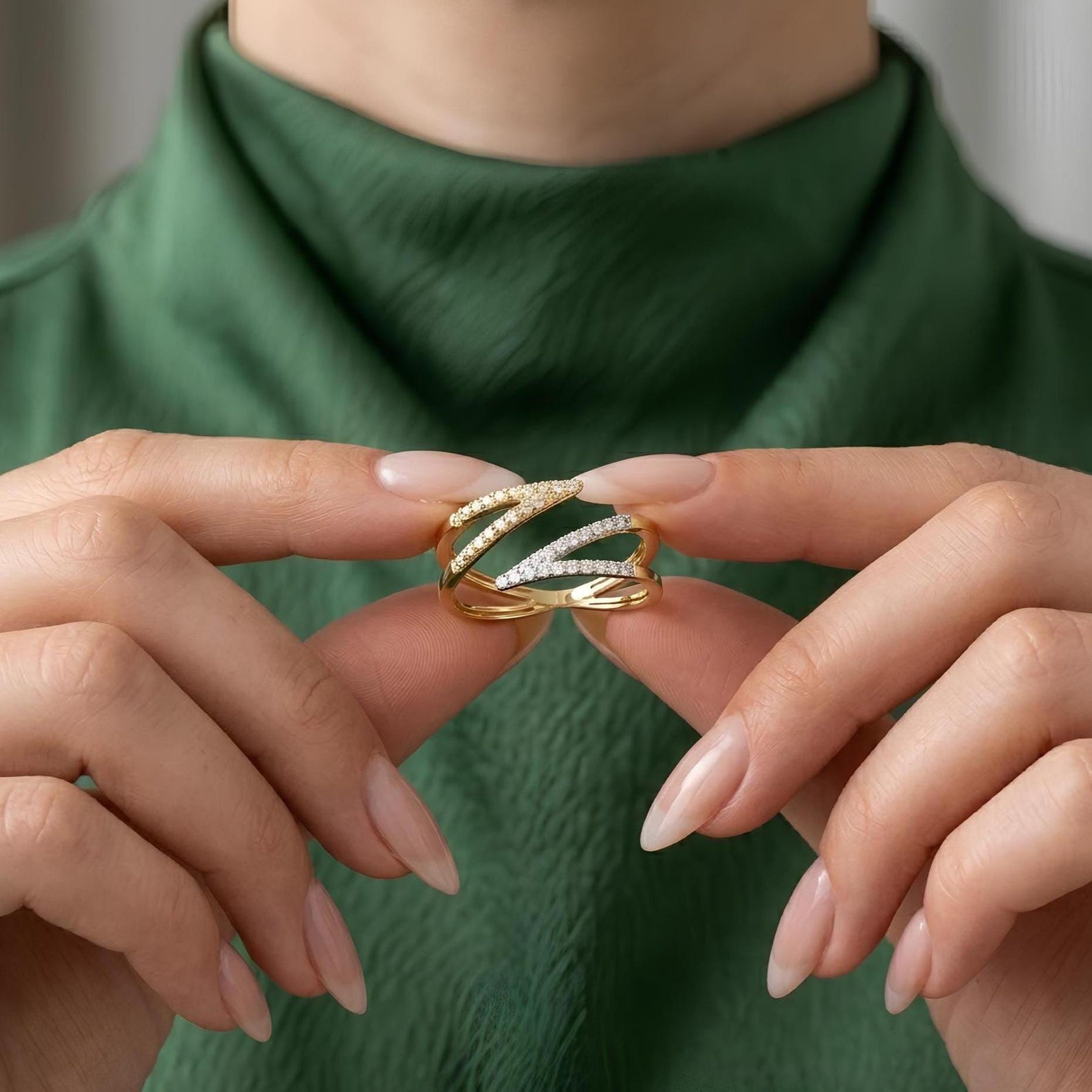 Open Chevron Ring