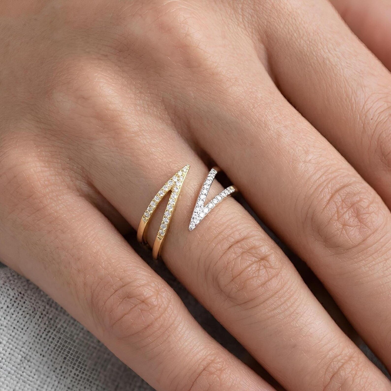 Open Chevron Ring
