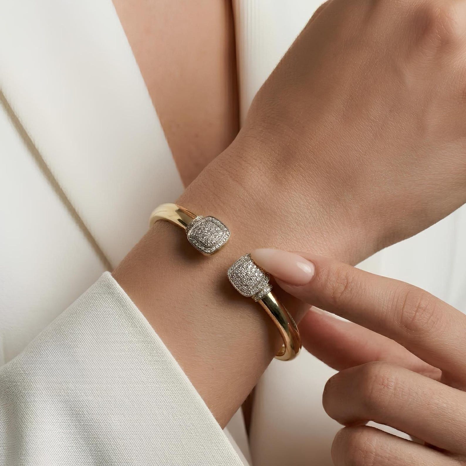 Pave Cushion Bangle