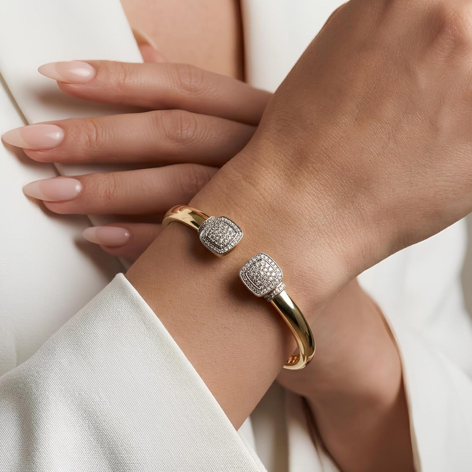 Pave Cushion Bangle