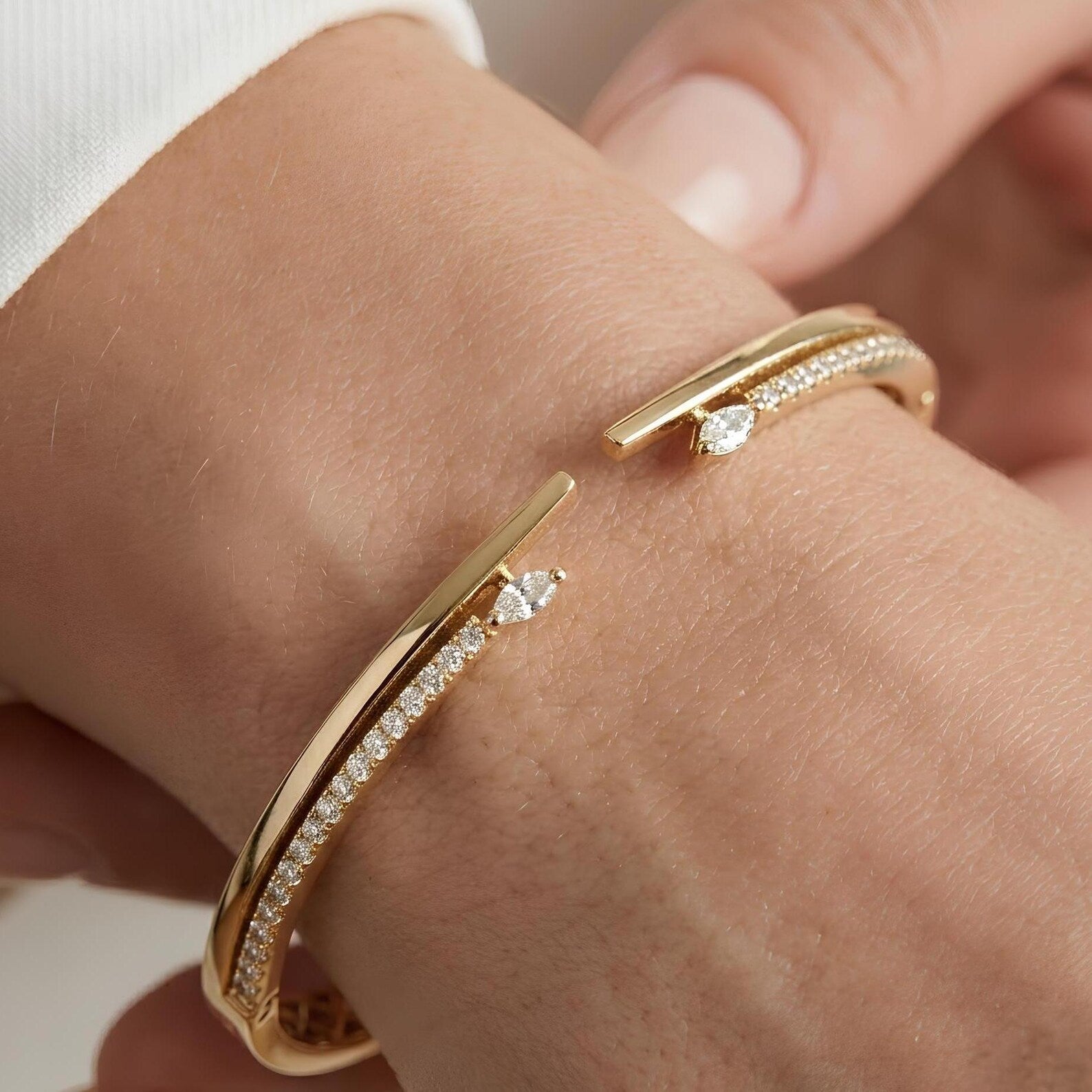 Pave Pear Bangle