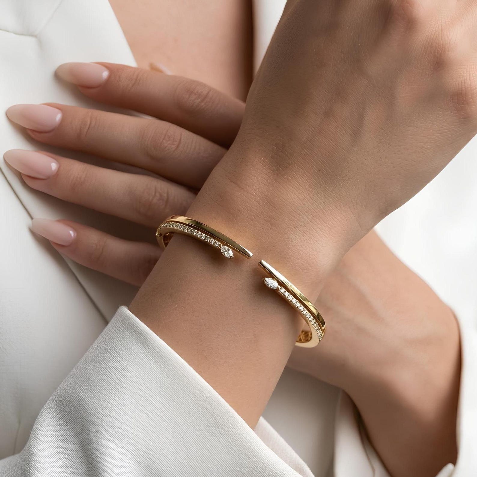 Pave Pear Bangle