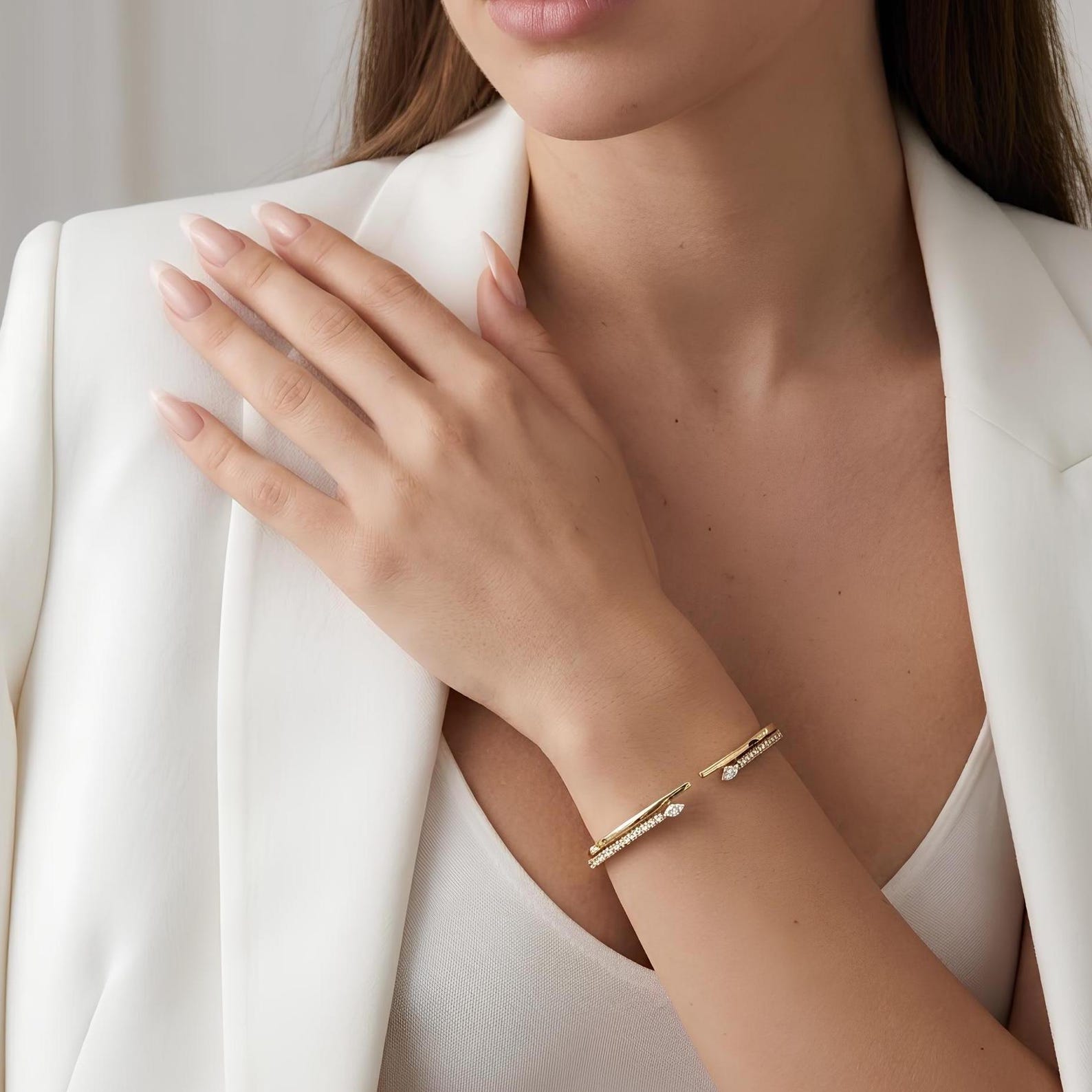 Pave Pear Bangle