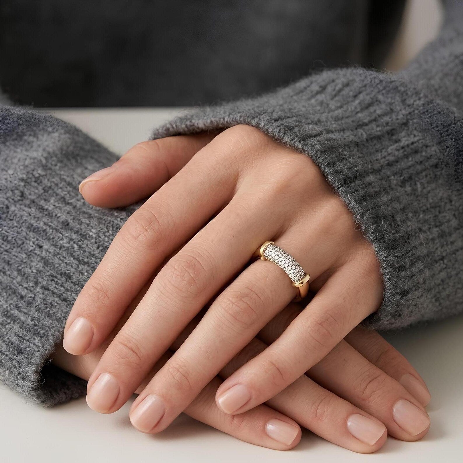 Pave Bar Ring
