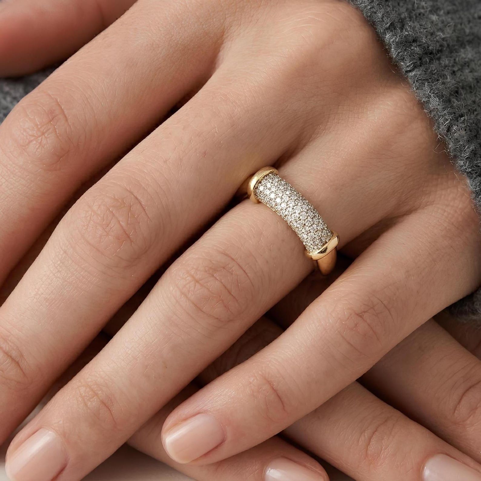 Pave Bar Ring
