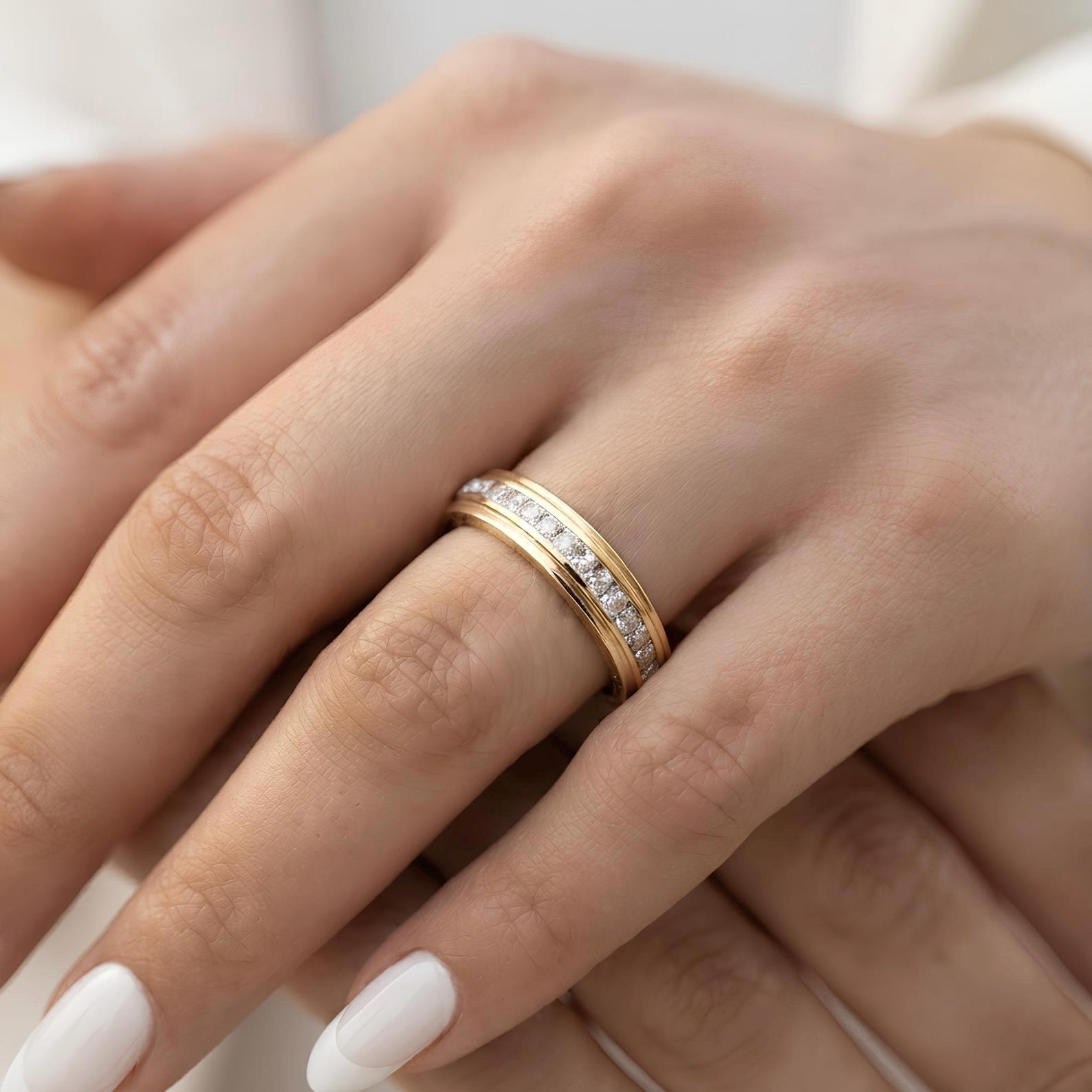 Inlaid Pave Band
