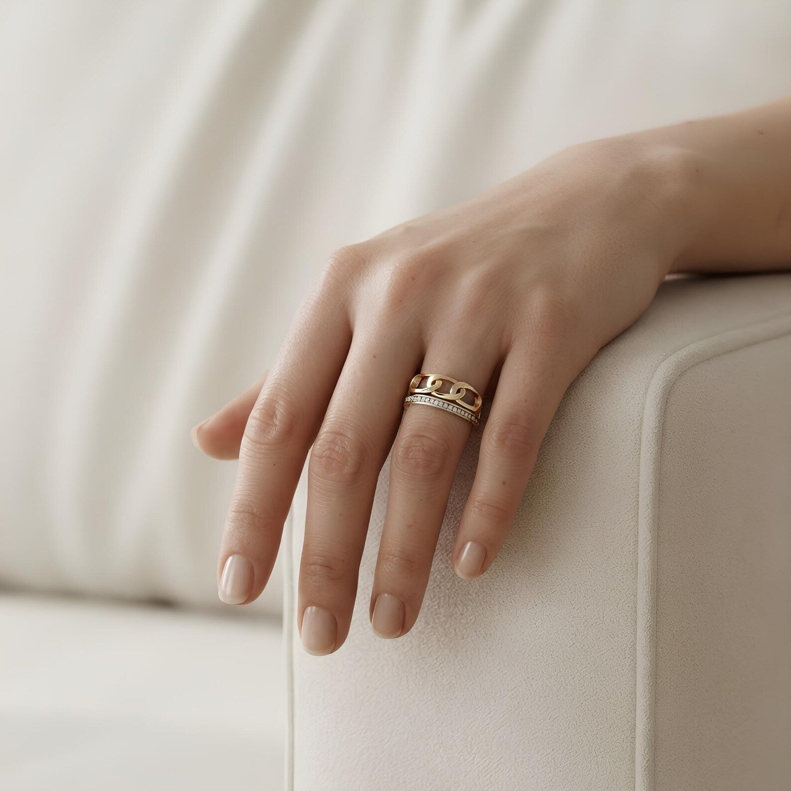 Chain Pave Ring