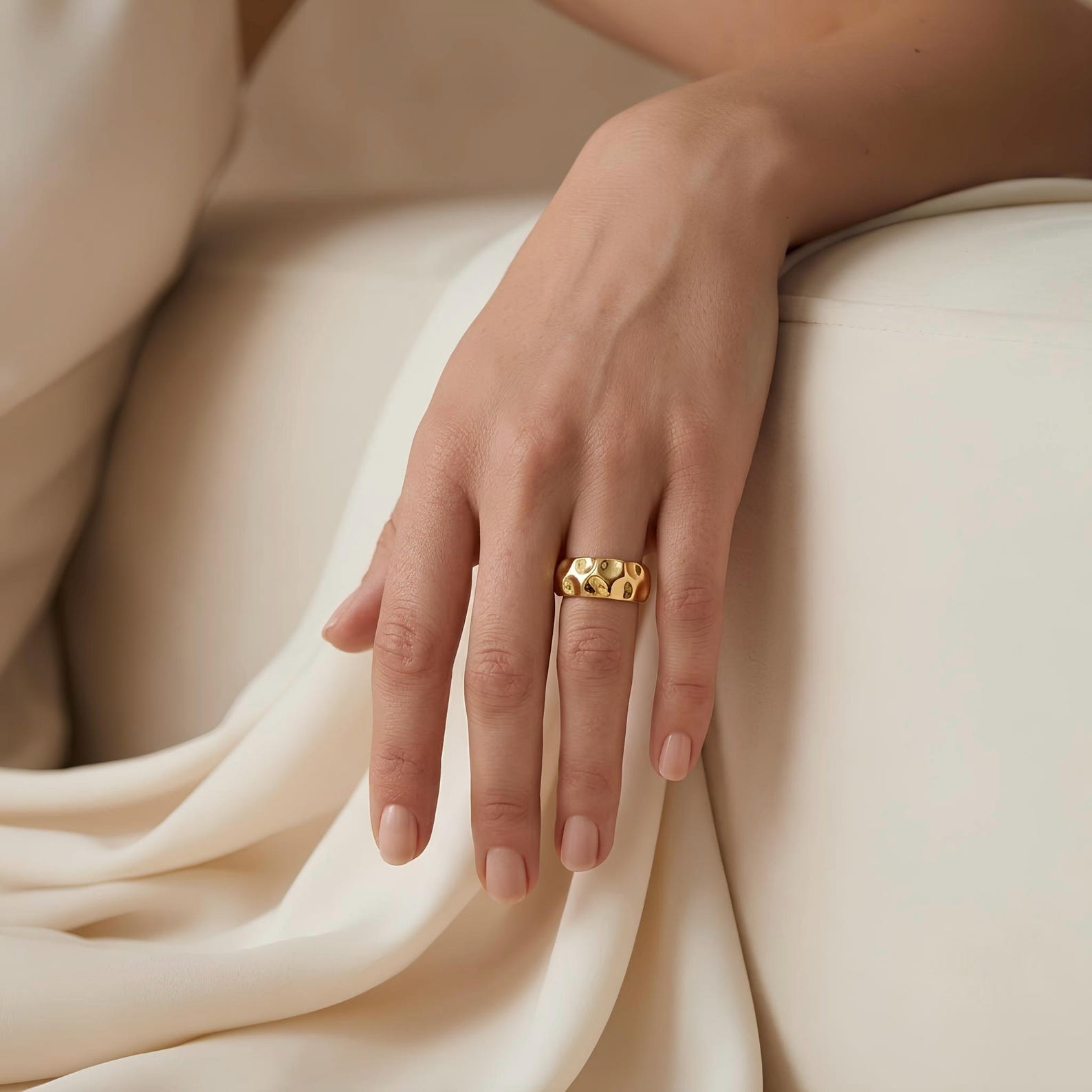 Hammered Dome Ring