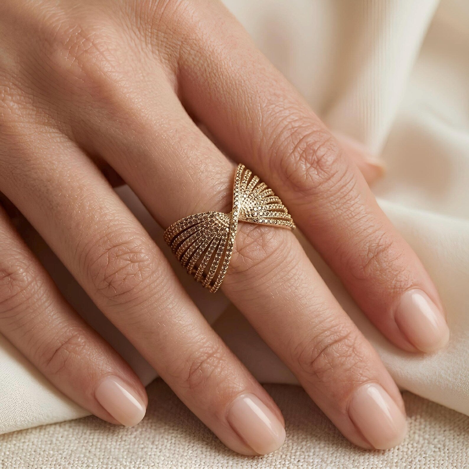 Pave Angel Wing Ring