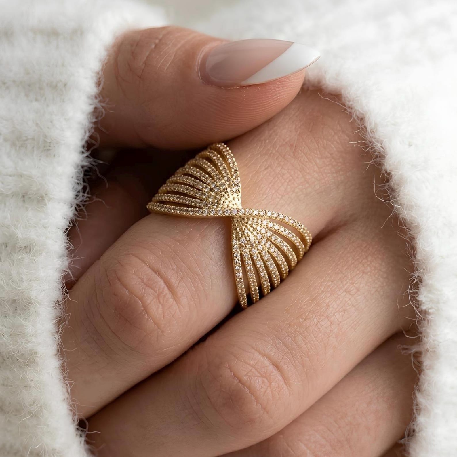 Pave Angel Wing Ring