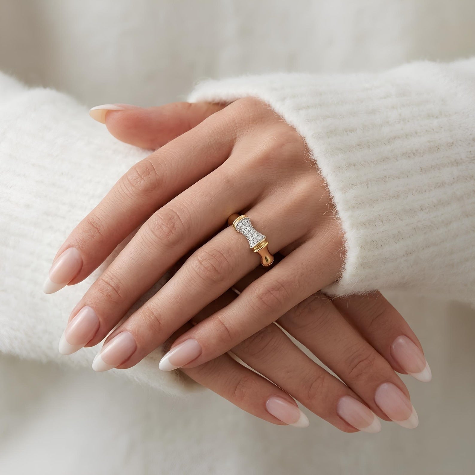 Bamboo Zircon Ring