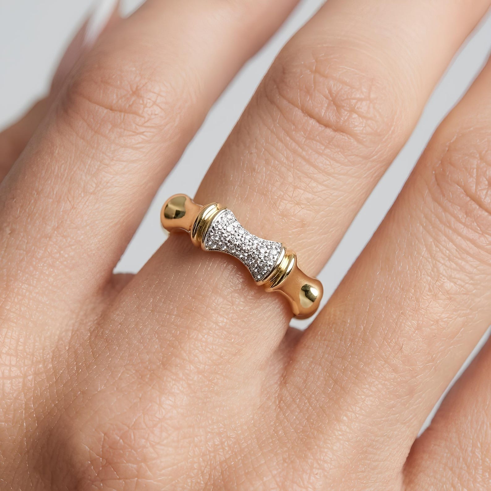 Bamboo Zircon Ring