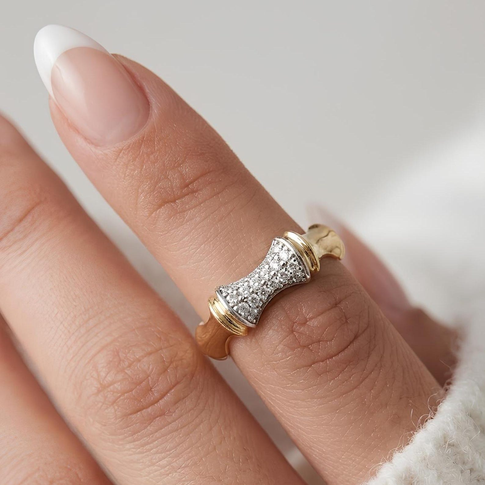 Bamboo Zircon Ring