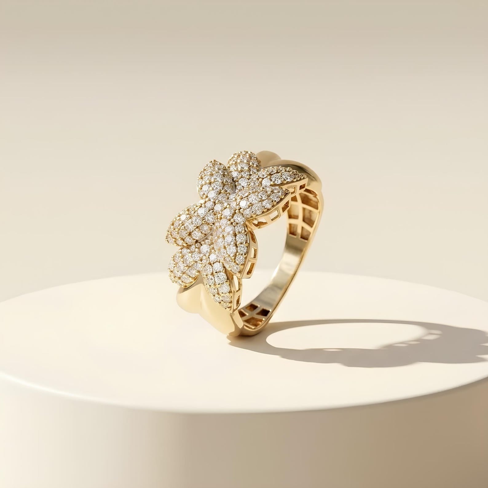 Pave Flower Ring