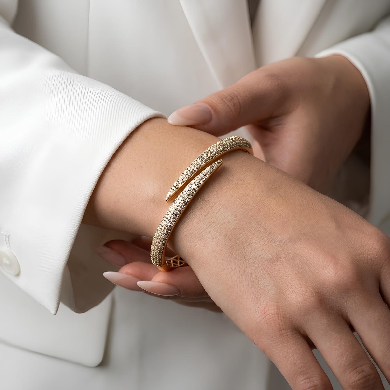 Pave Crossover Bangle
